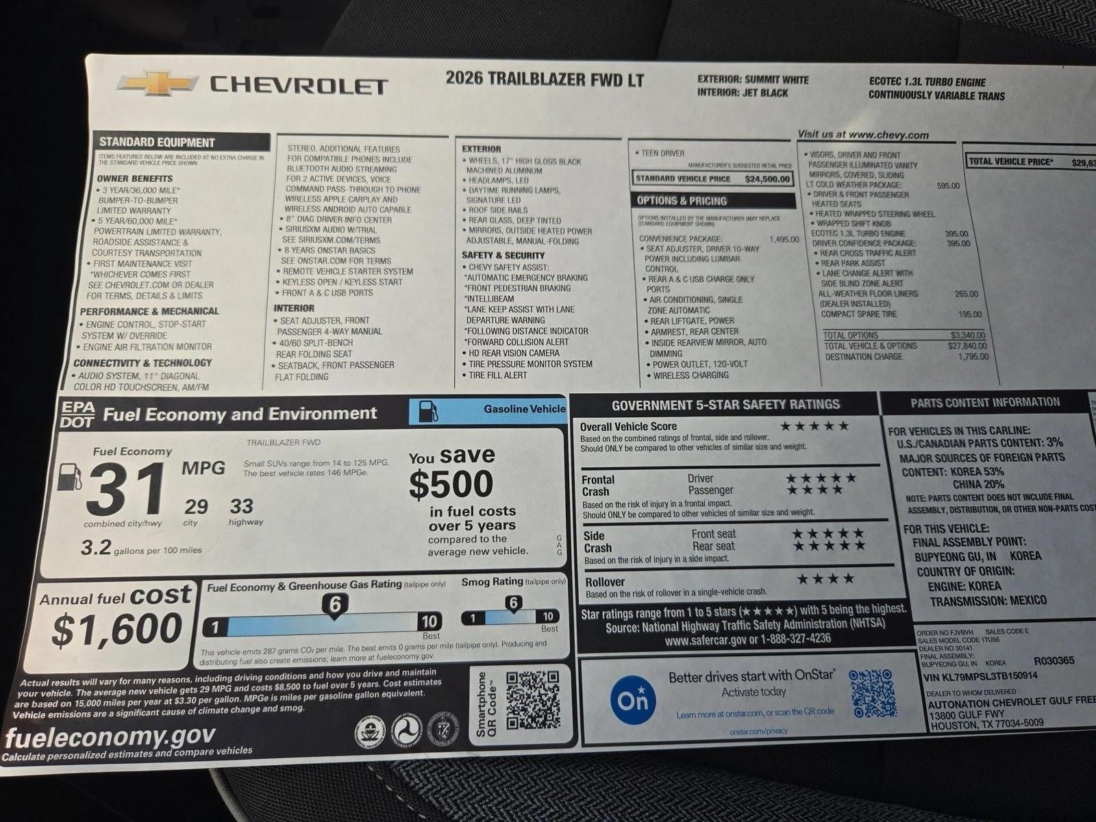 2026 Chevrolet Trailblazer LT