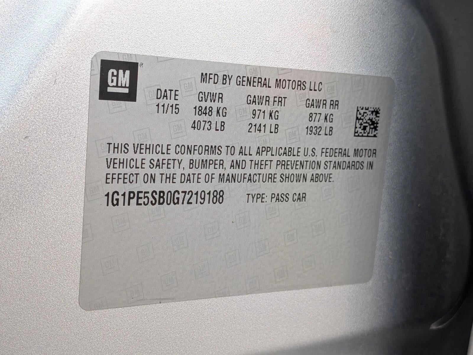 2016 Chevrolet Cruze Limited Sedan 1LT (Automatic)