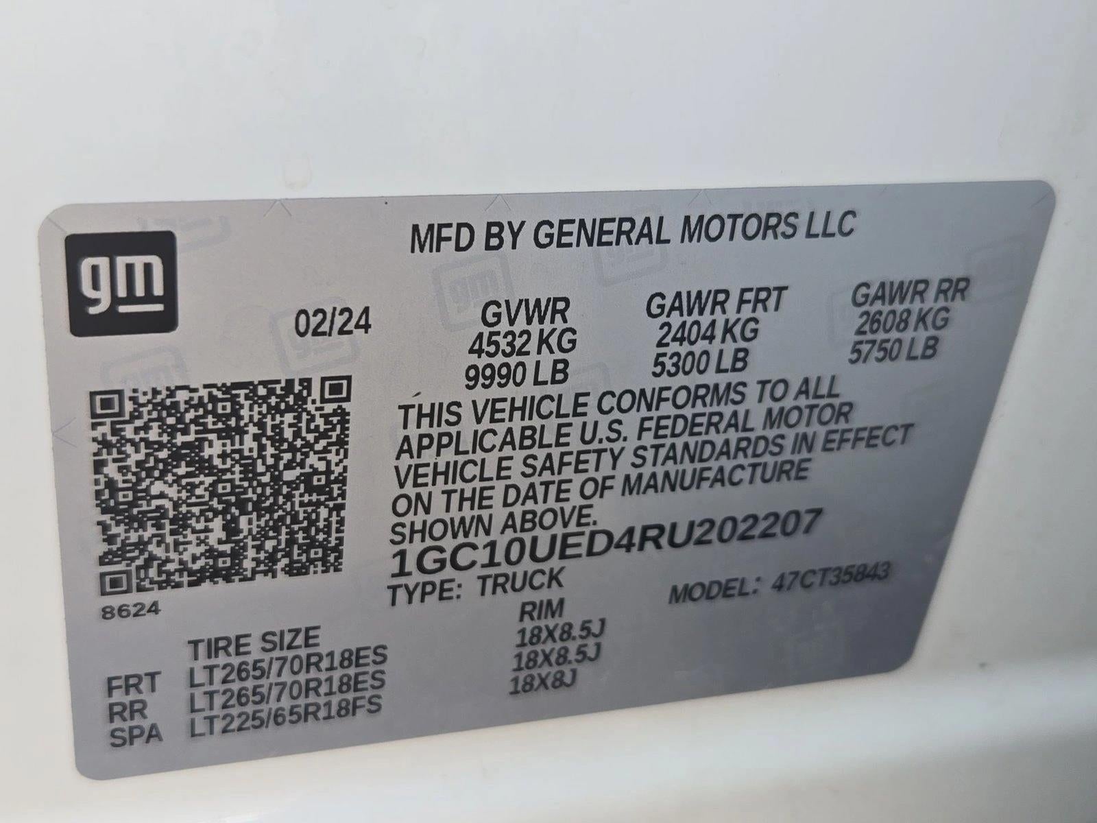 2024 Chevrolet Silverado EV e4WD Crew Cab Work Truck w/3WT