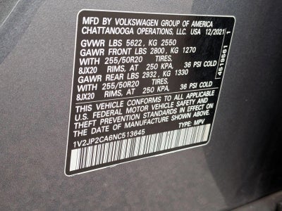 2022 Volkswagen Atlas 2.0T SE w/Technology FWD