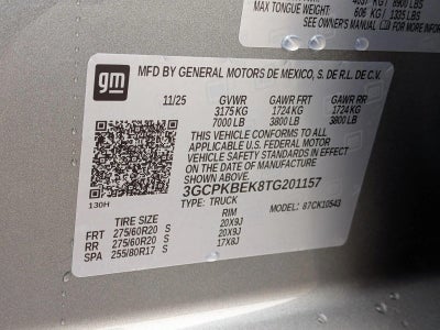 2026 Chevrolet Silverado 1500 Crew Cab Short Box 4-Wheel Drive Custom