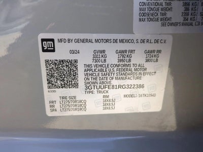 2024 GMC Sierra 1500 Crew Cab Short Box 4-Wheel Drive AT4X