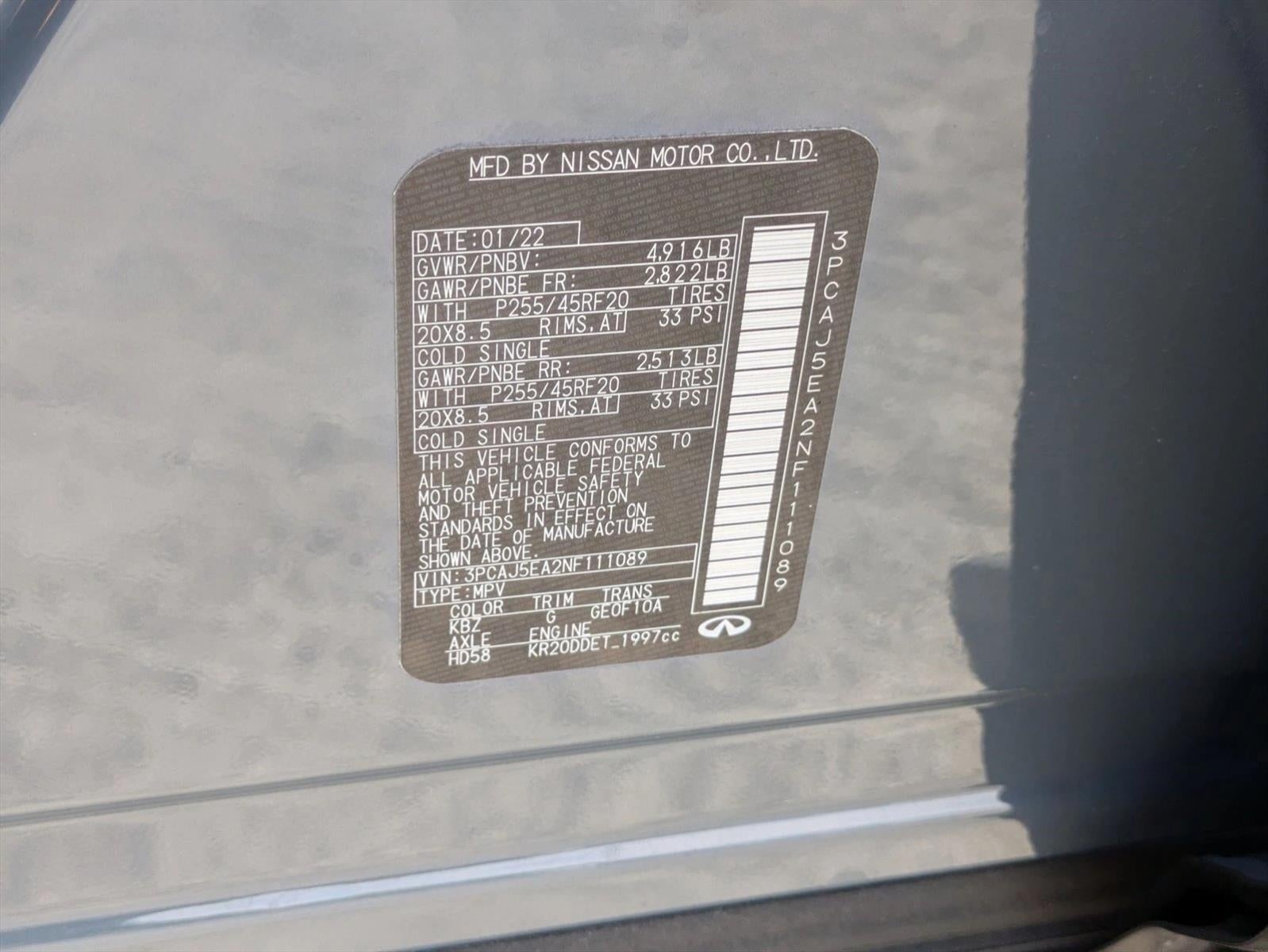 2022 INFINITI QX50 SENSORY FWD