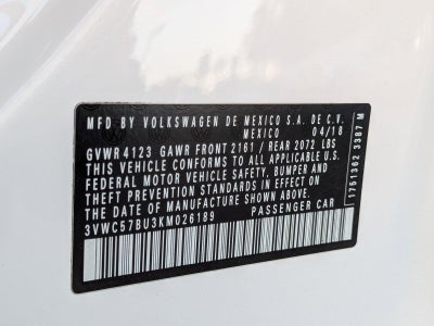 2019 Volkswagen Jetta S Auto w/SULEV