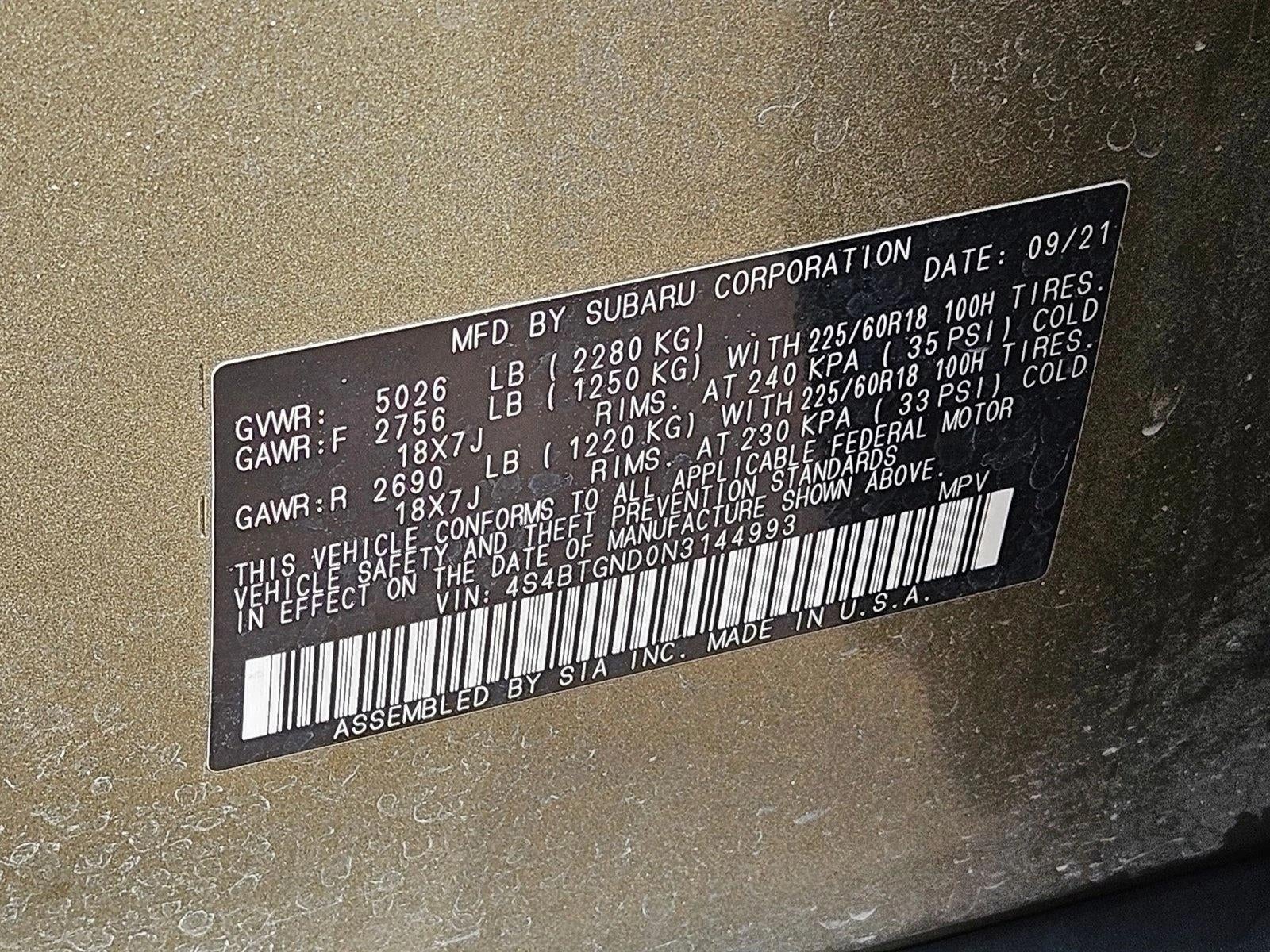 2022 Subaru Outback Limited XT CVT
