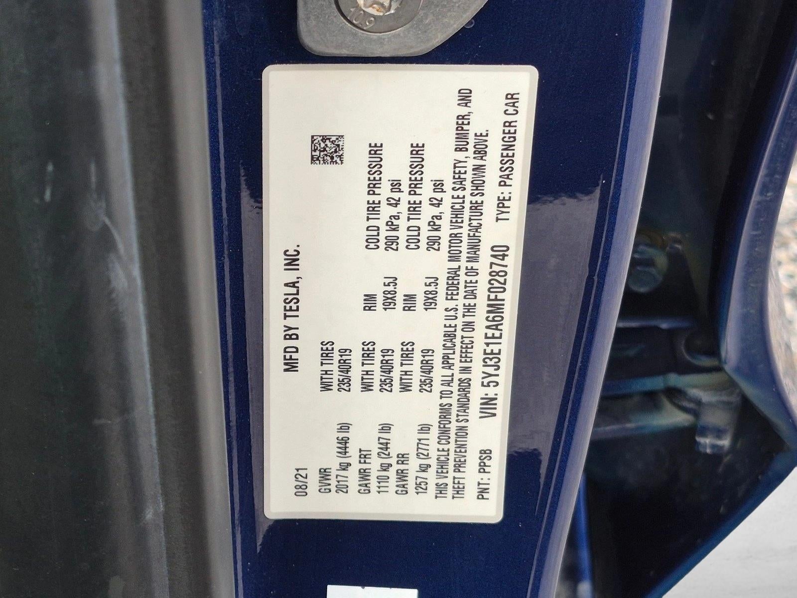 2021 Tesla Model 3 Standard Range Plus RWD