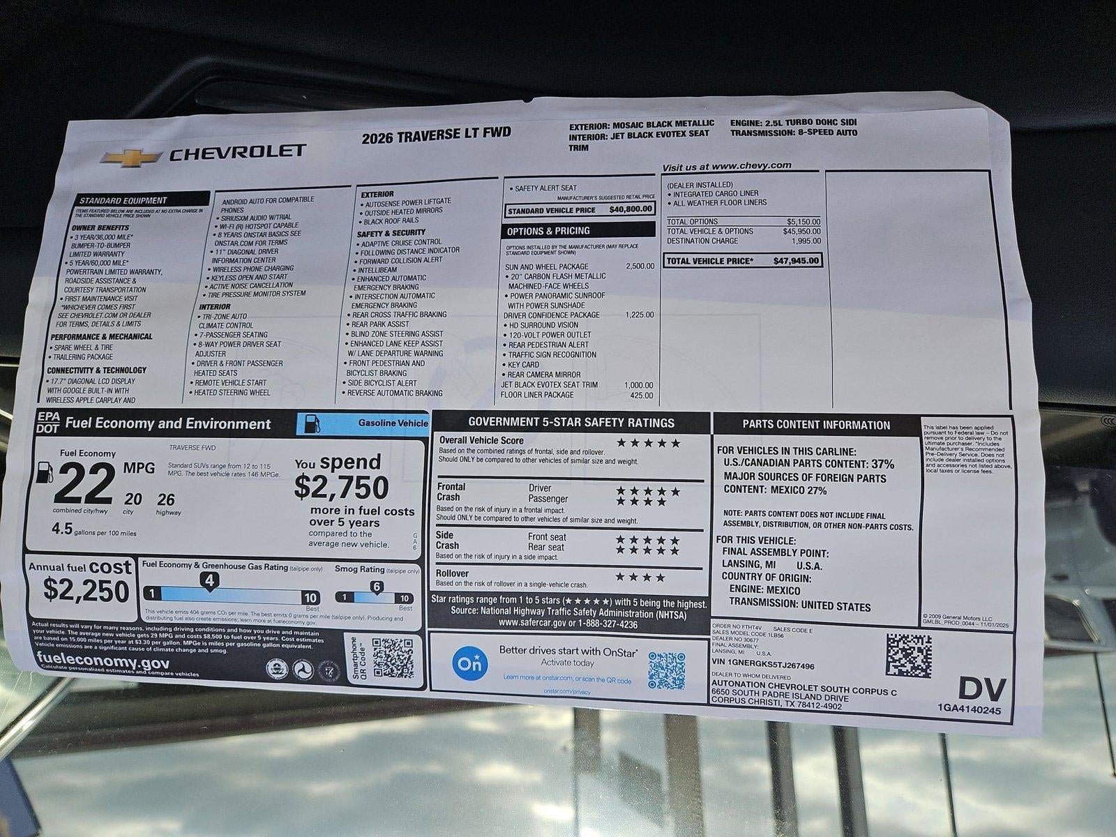 2026 Chevrolet Traverse LT