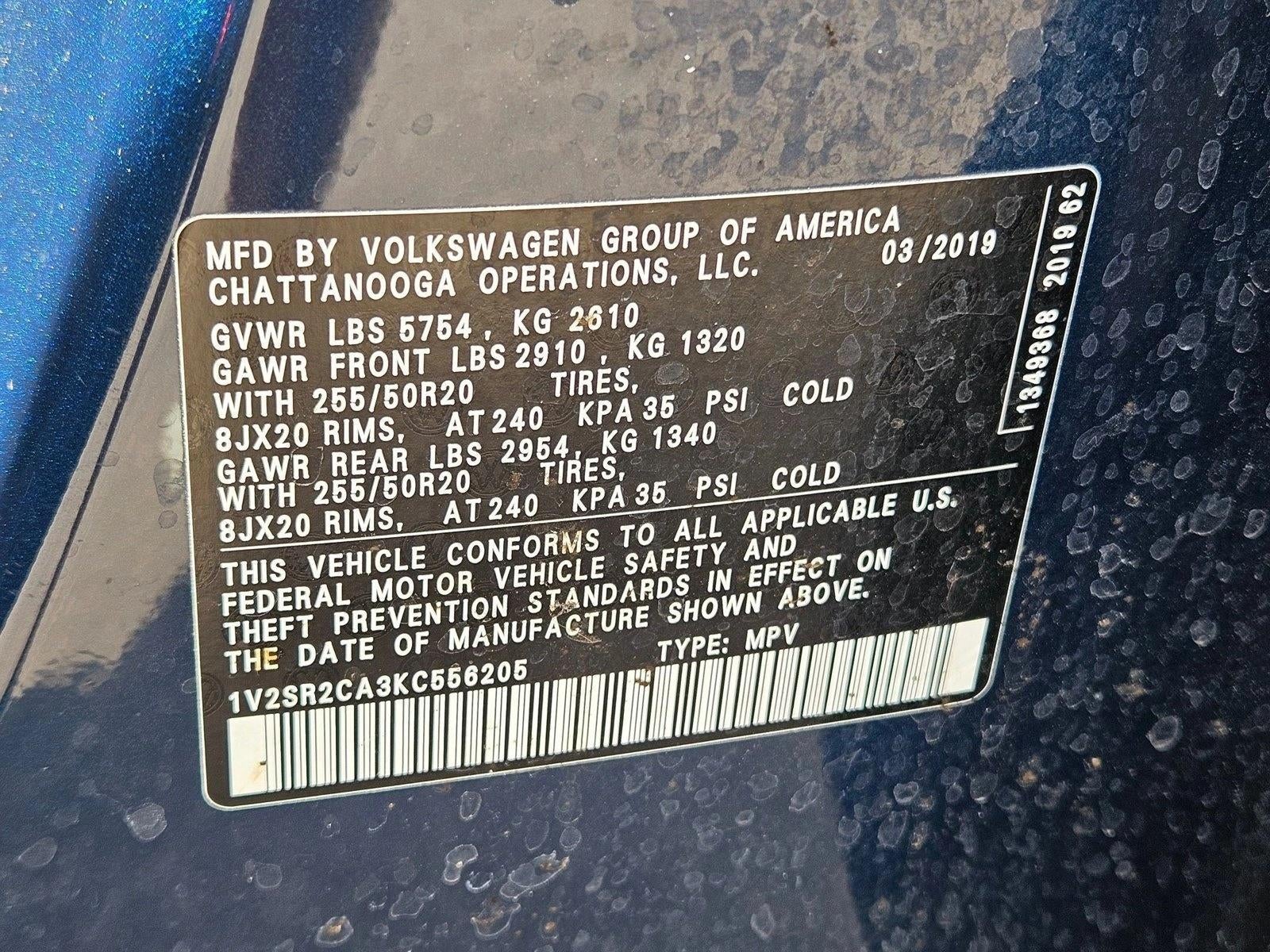 2019 Volkswagen Atlas 3.6L V6 SEL R-Line