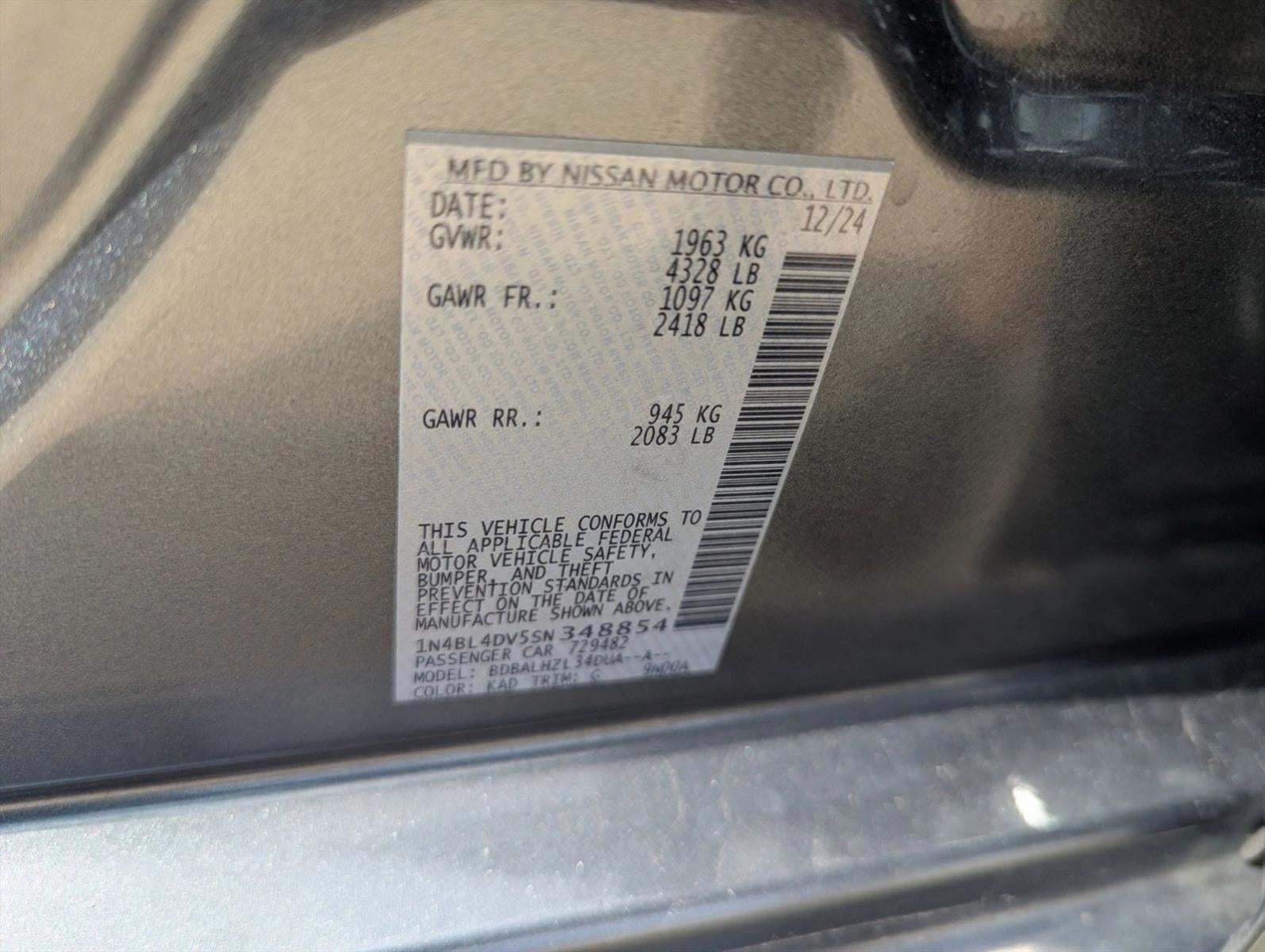 2025 Nissan Altima SV FWD