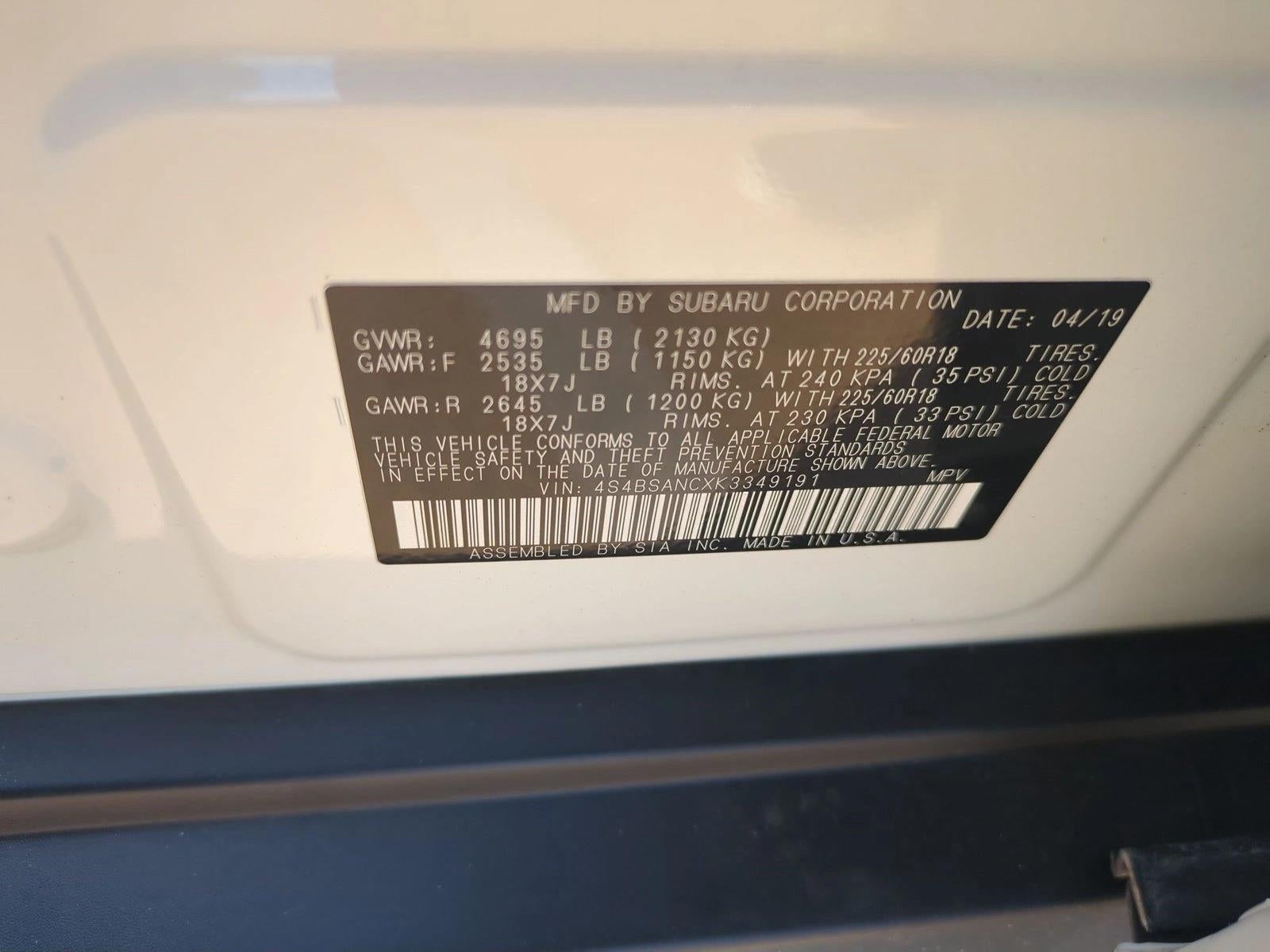 2019 Subaru Outback 2.5i Limited