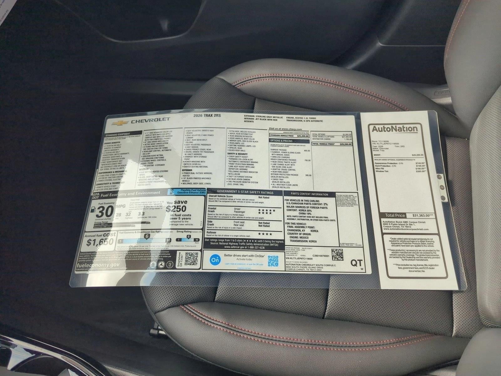 2026 Chevrolet Trax 2RS