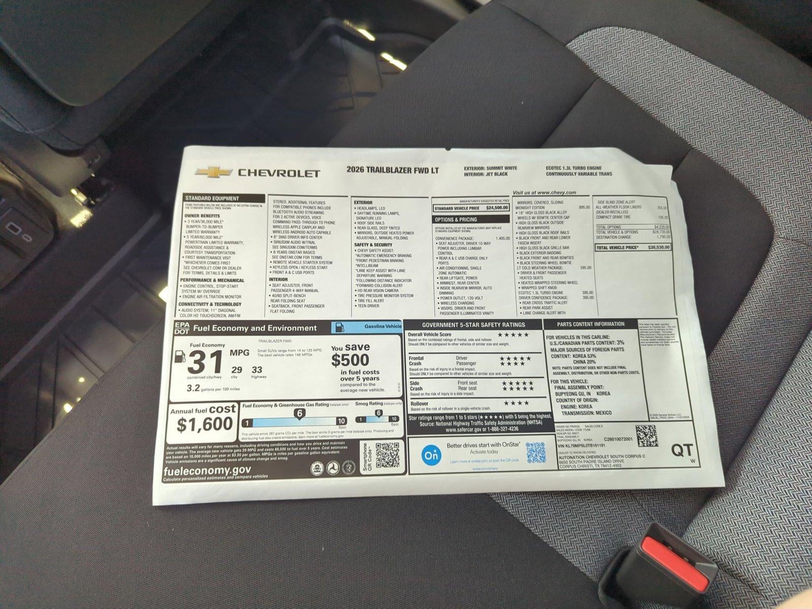 2026 Chevrolet Trailblazer LT