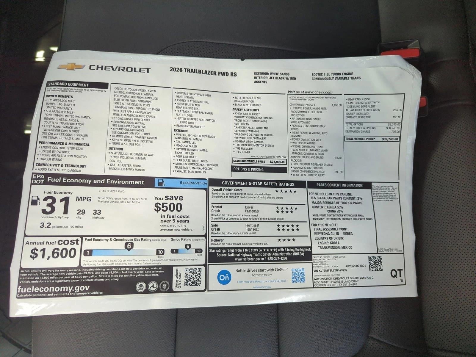 2026 Chevrolet Trailblazer RS