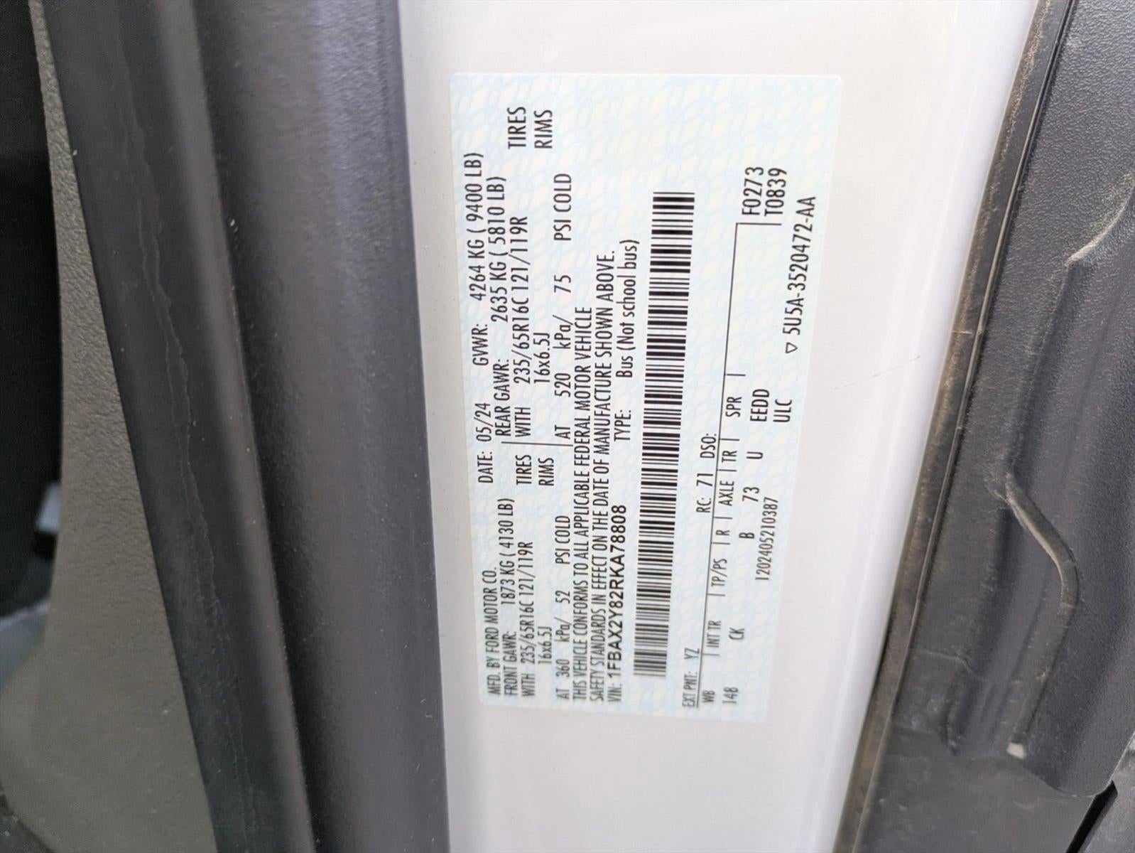 2024 Ford Transit Passenger Wagon T-350 148" Low Roof XLT RWD