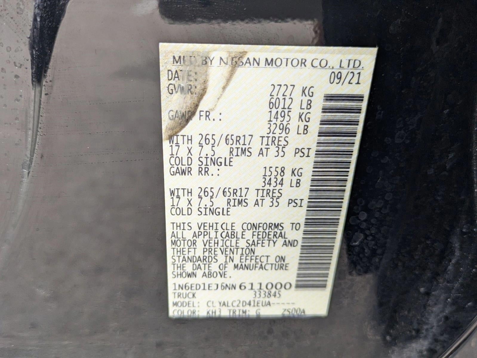 2022 Nissan Frontier Crew Cab 4x2 SV Auto