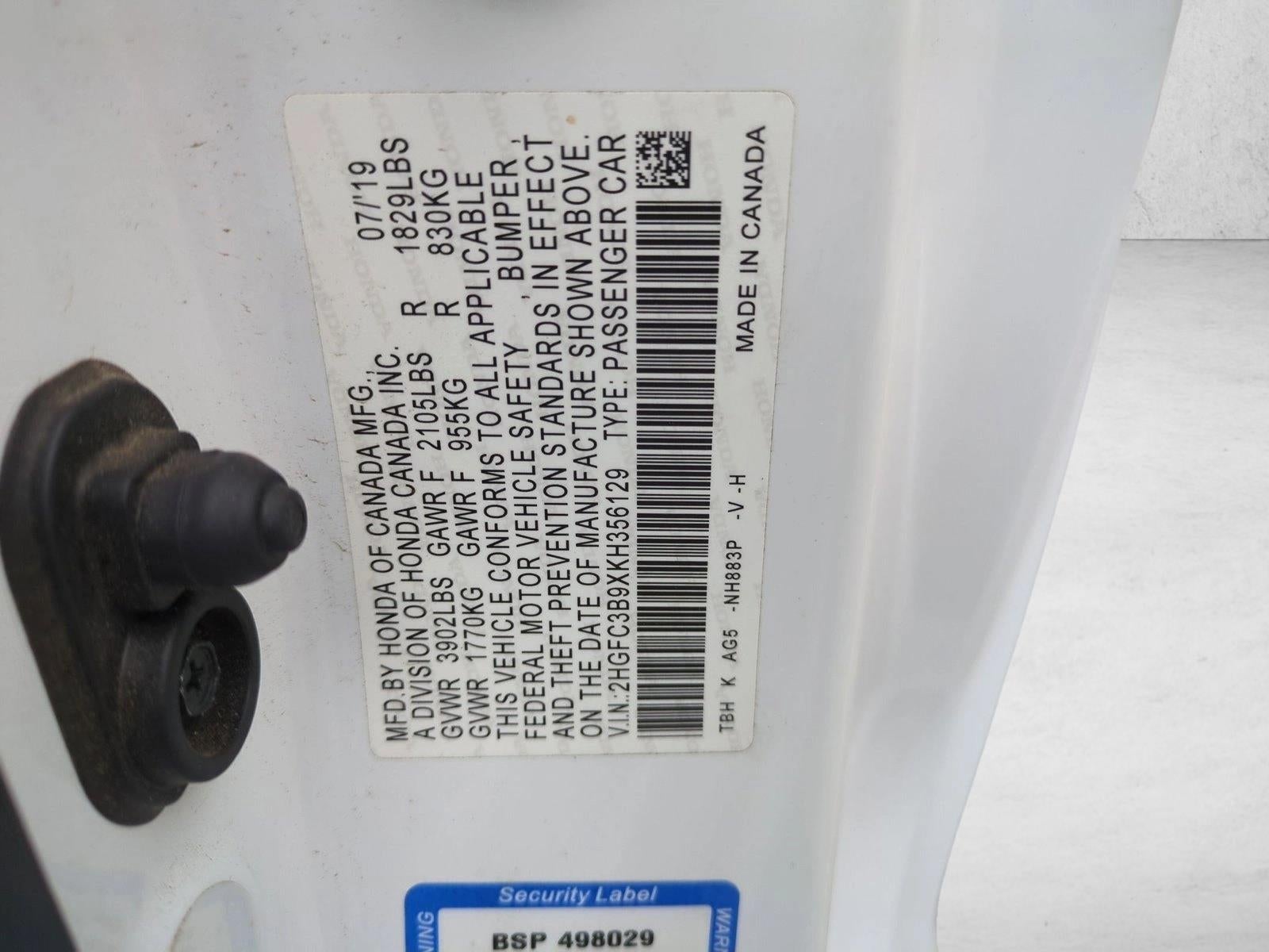 2019 Honda Civic Coupe Touring CVT