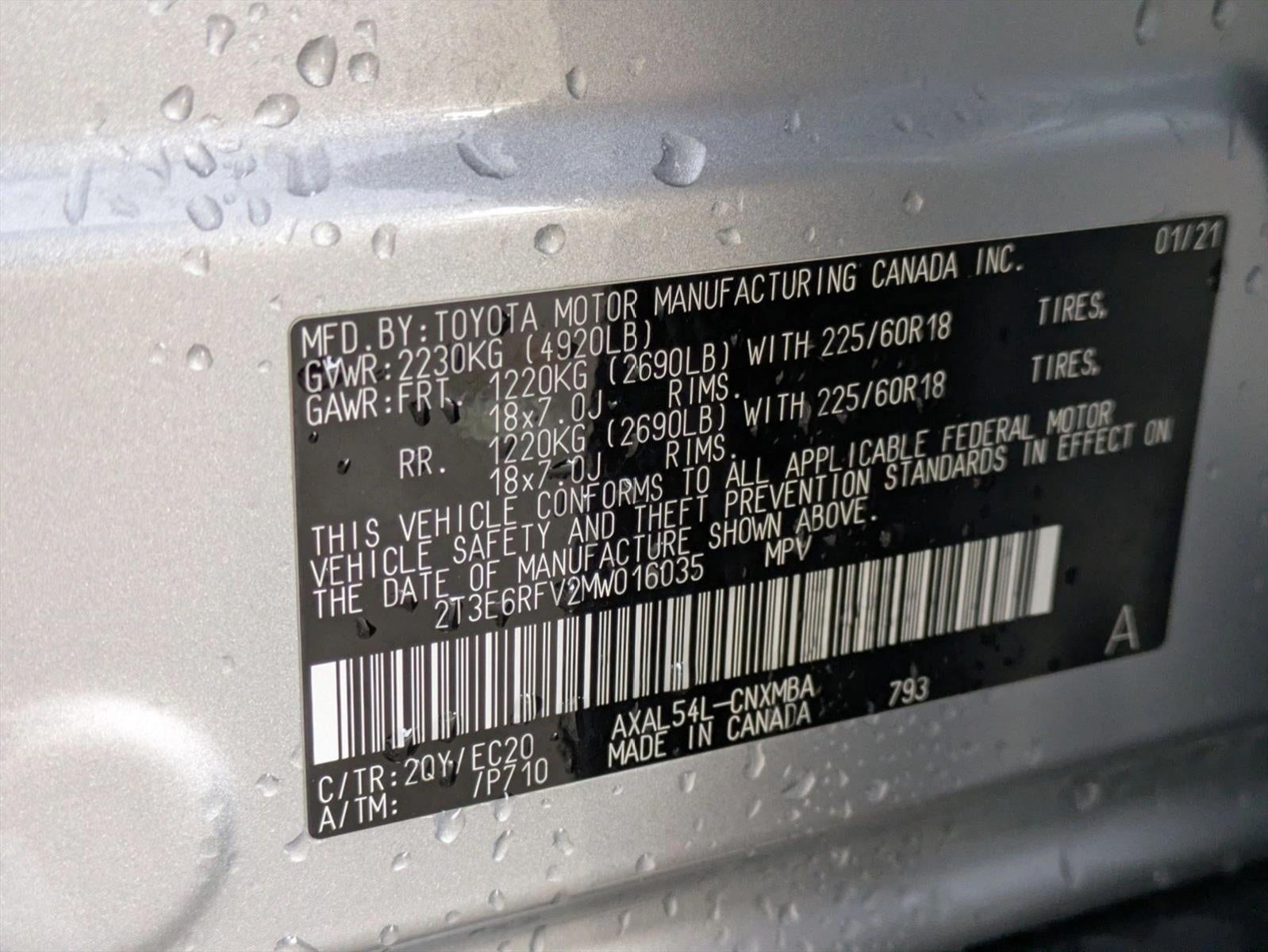 2021 Toyota RAV4 Hybrid XSE AWD (Natl)