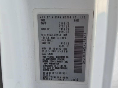 2020 Nissan NV200 Compact Cargo I4 SV
