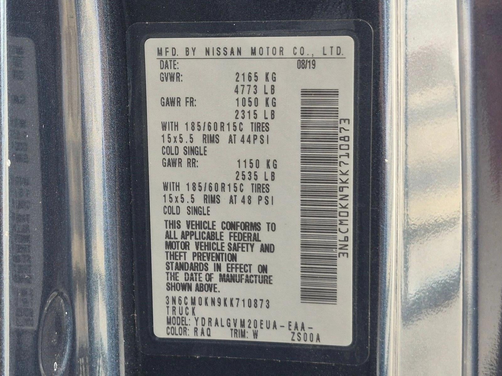 2019 Nissan NV200 Compact Cargo I4 SV