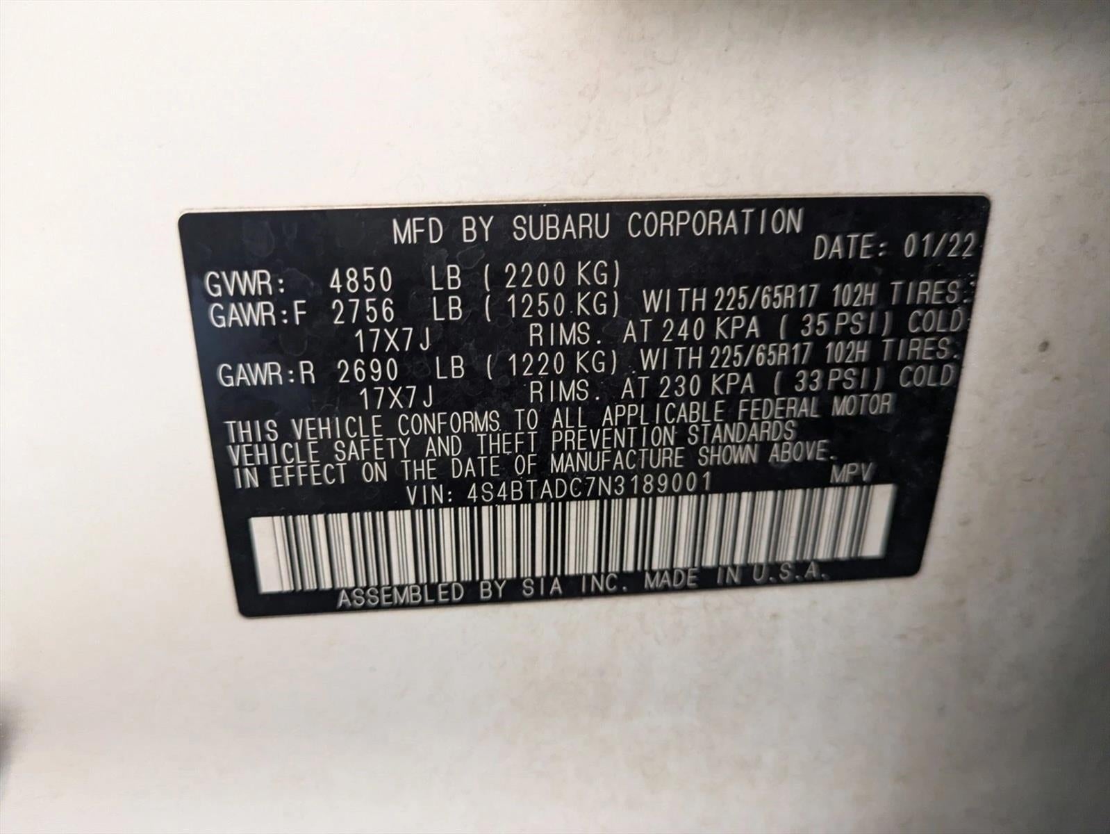 2022 Subaru Outback Premium CVT