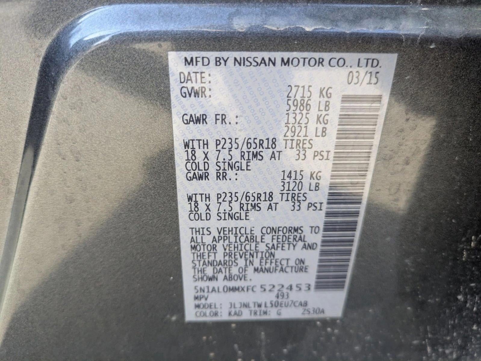 2015 INFINITI QX60 3.5 AWD