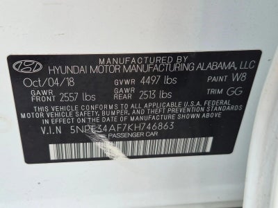 2019 Hyundai SONATA SEL 2.4L
