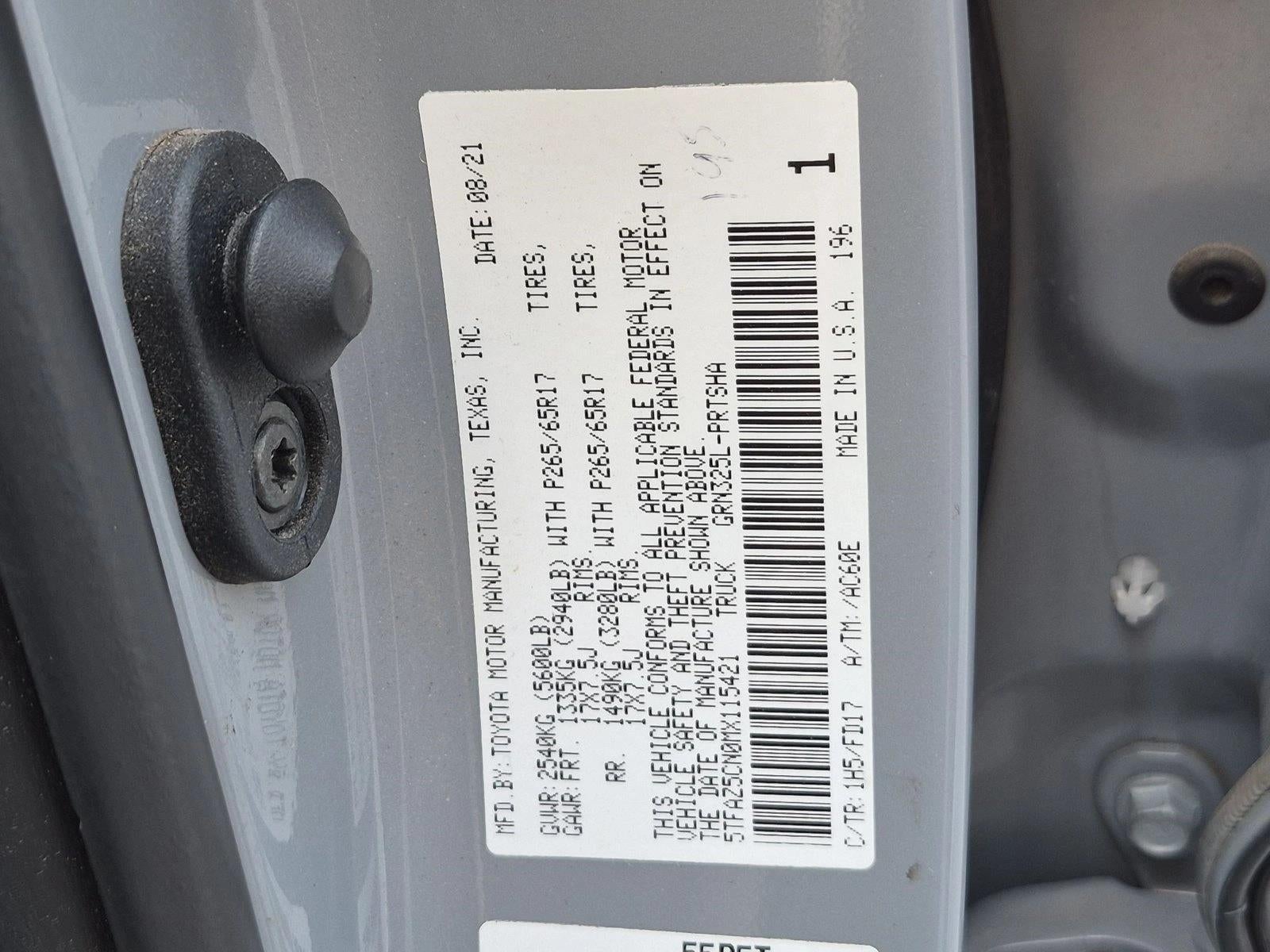 2021 Toyota Tacoma 2WD 2WD TRD Sport Double Cab 5' Bed V6 AT (Natl)