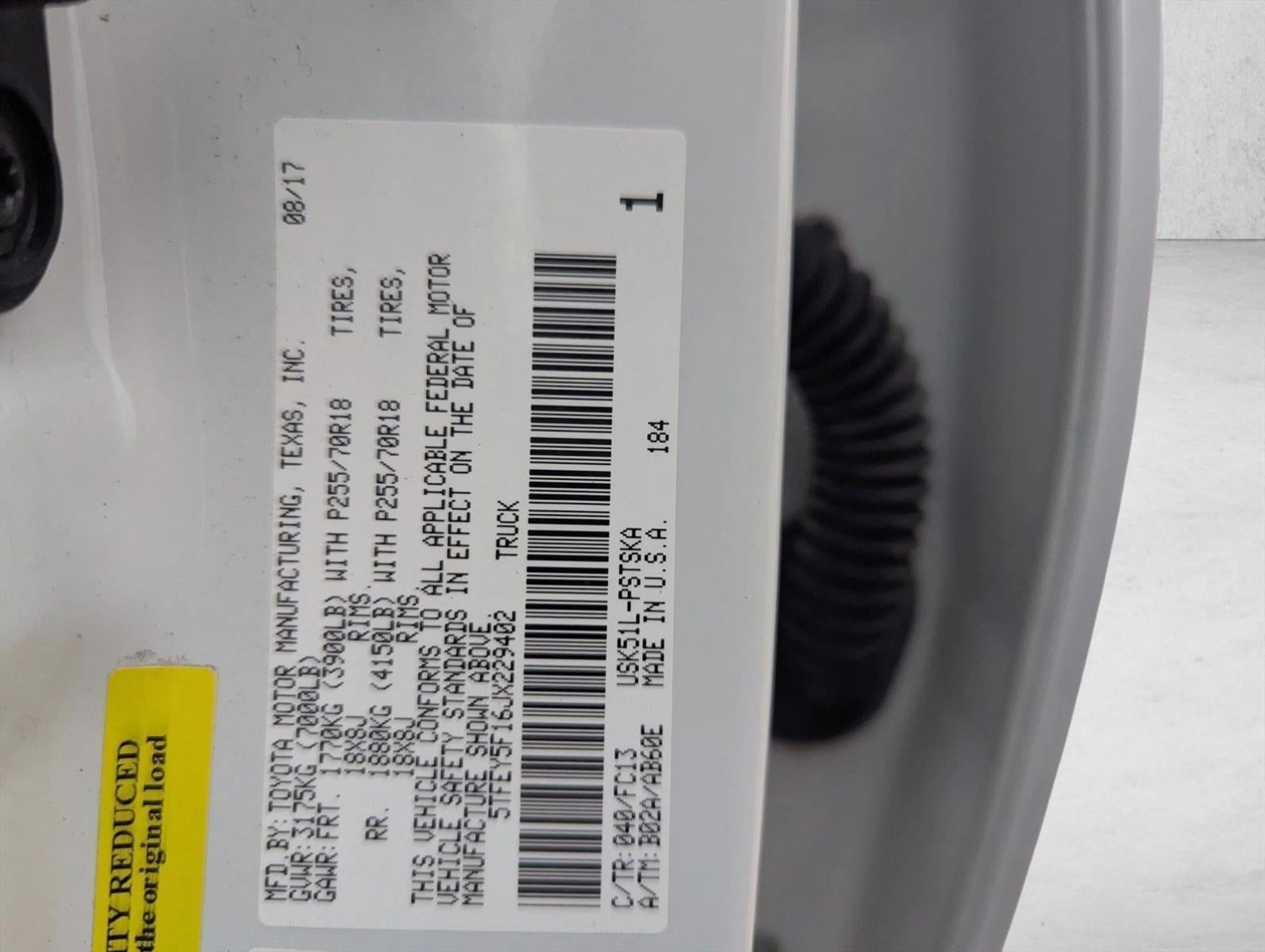 2018 Toyota Tundra 2WD 2WD SR5 CrewMax 5.5' Bed 5.7L (SE)