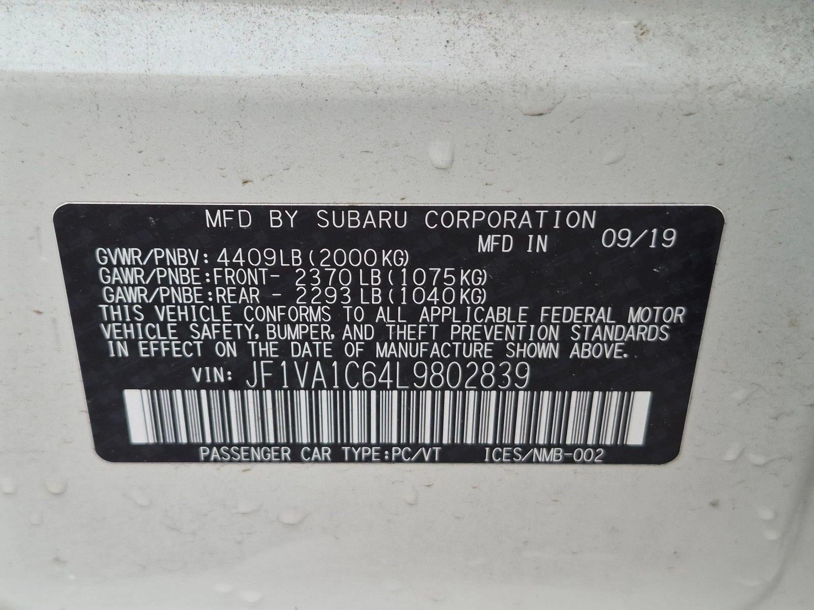 2020 Subaru WRX Premium Manual