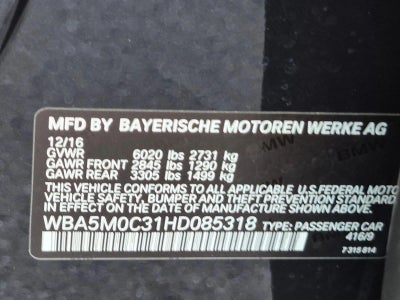 2017 BMW 550i xDrive Gran Turismo